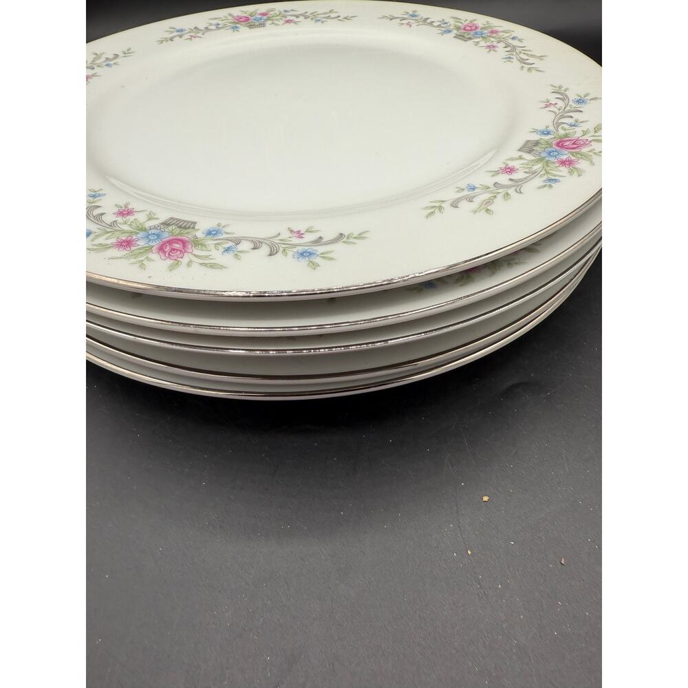 set of 5 Vtg Florenteen Fine China dinner Plates Fantasia Pattern Made in Japan - Picture 4 of 5